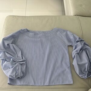 Puff Sleeve Drop Shoulder Seam Top